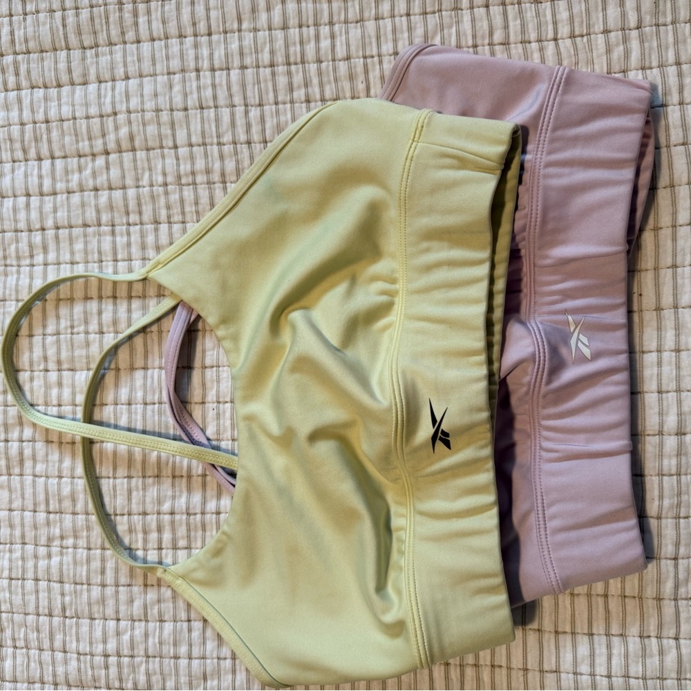 Reebok Pastel Yellow and Pink Sports Bras